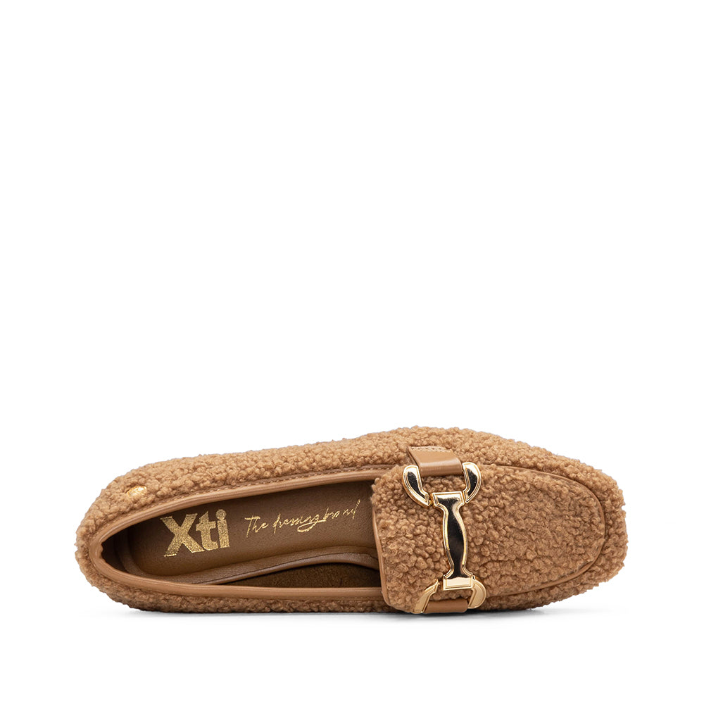 Sapato Salto Raso Mulher Camel