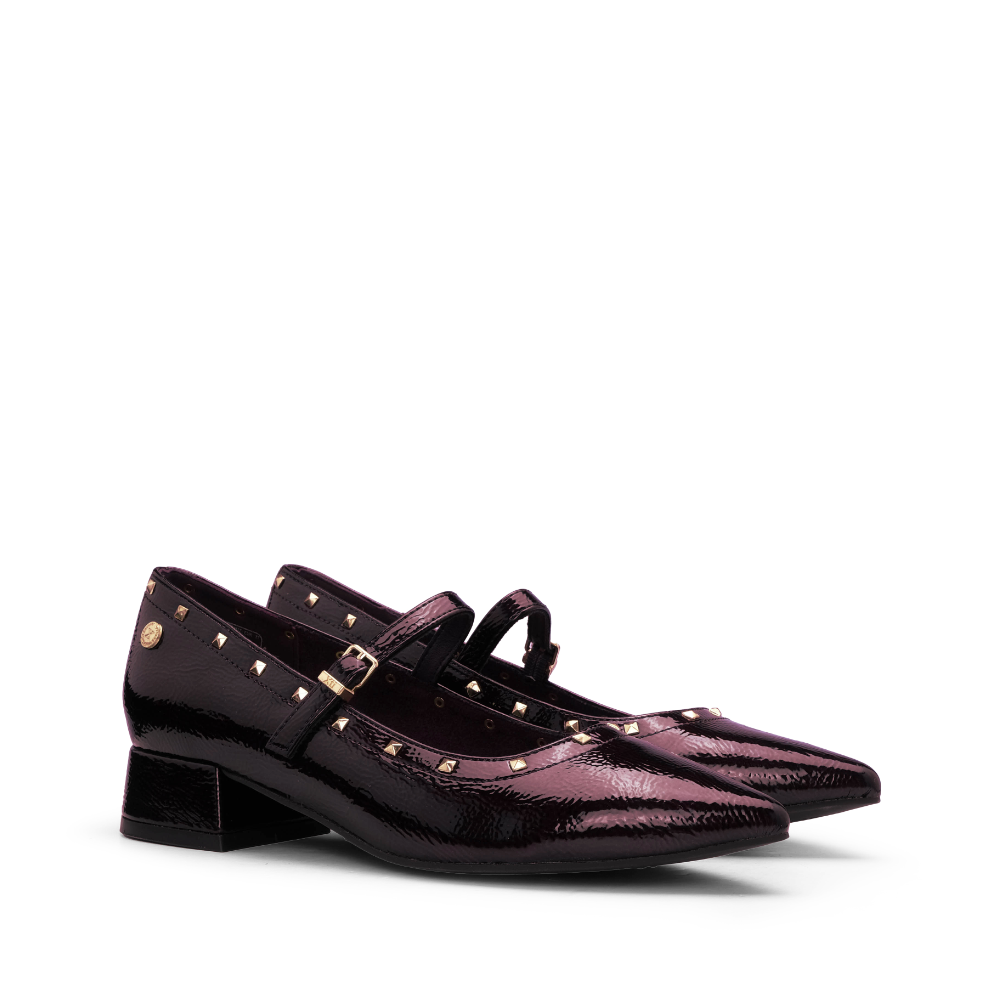 Sapato Mary Jane Mulher Bordeaux