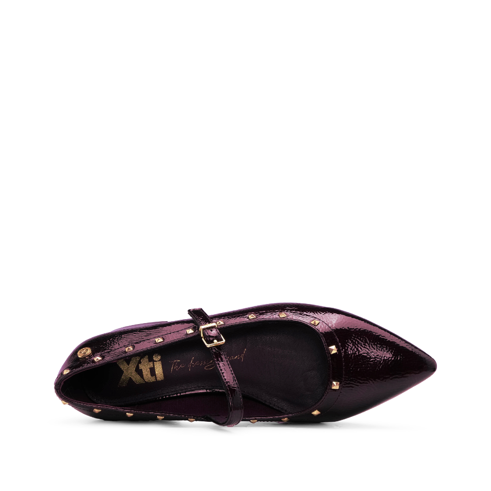 Sapato Mary Jane Mulher Bordeaux