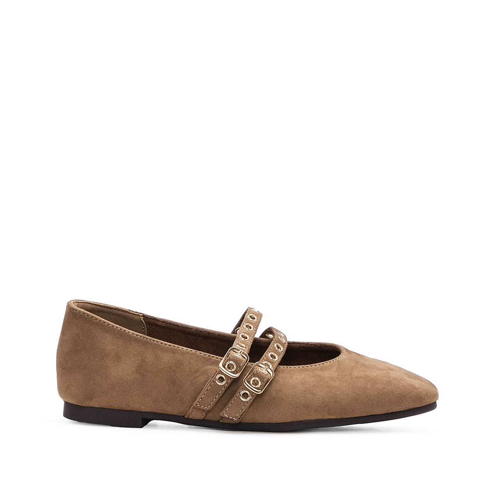 Sapato Mary Jane Mulher Taupe