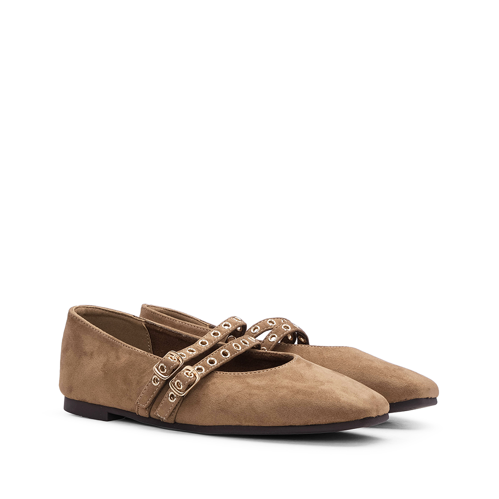 Sapato Mary Jane Mulher Taupe