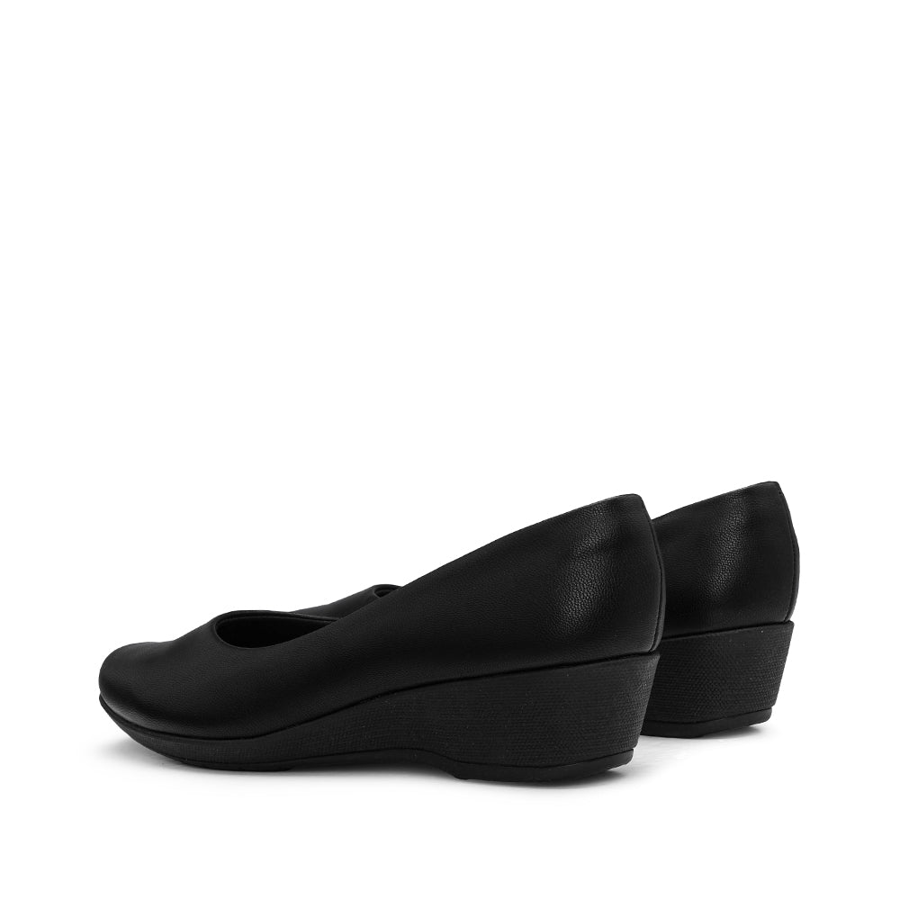Sapato Salto Cunha Mulher Preto