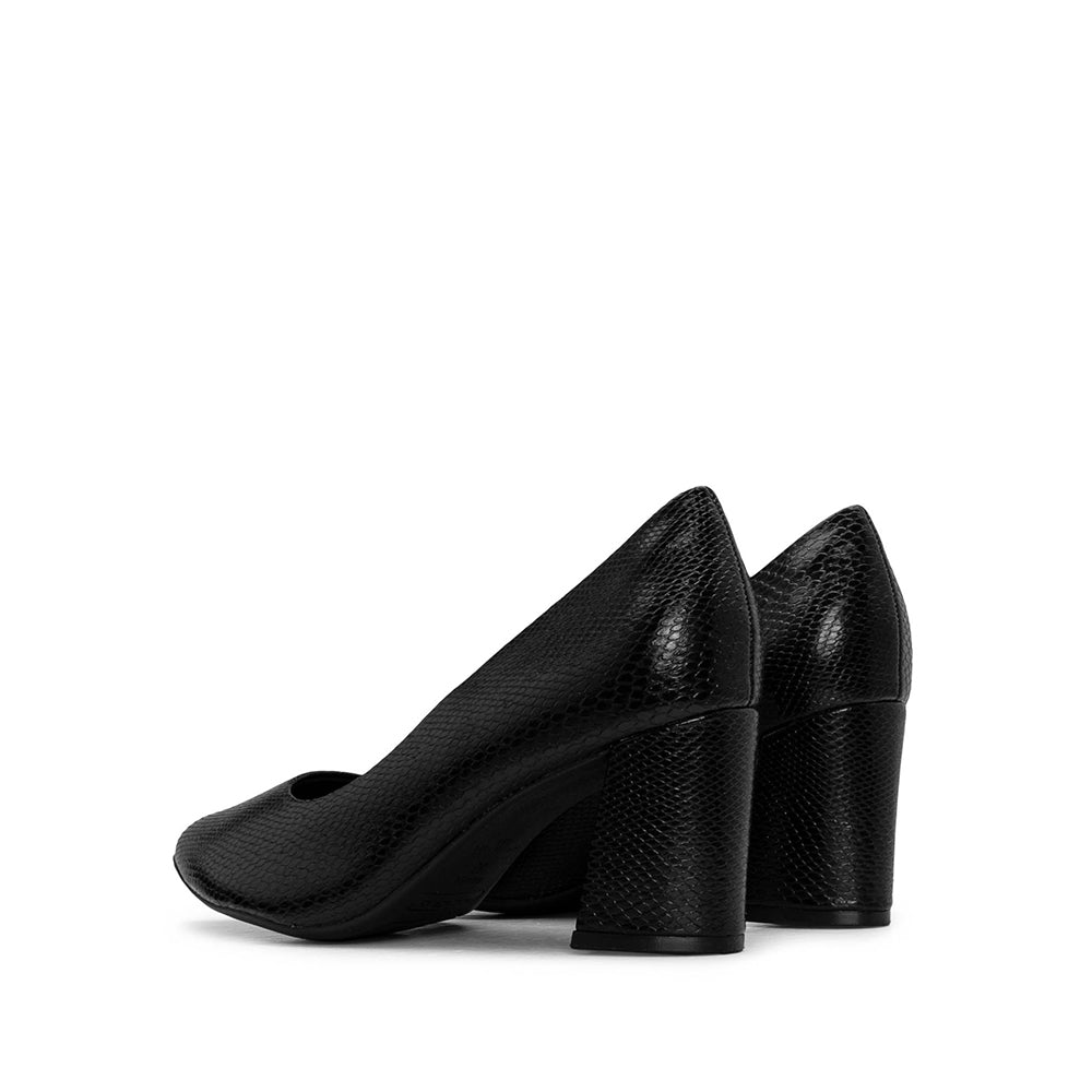 Sapato Salto Médio Mulher Animal Print Preto