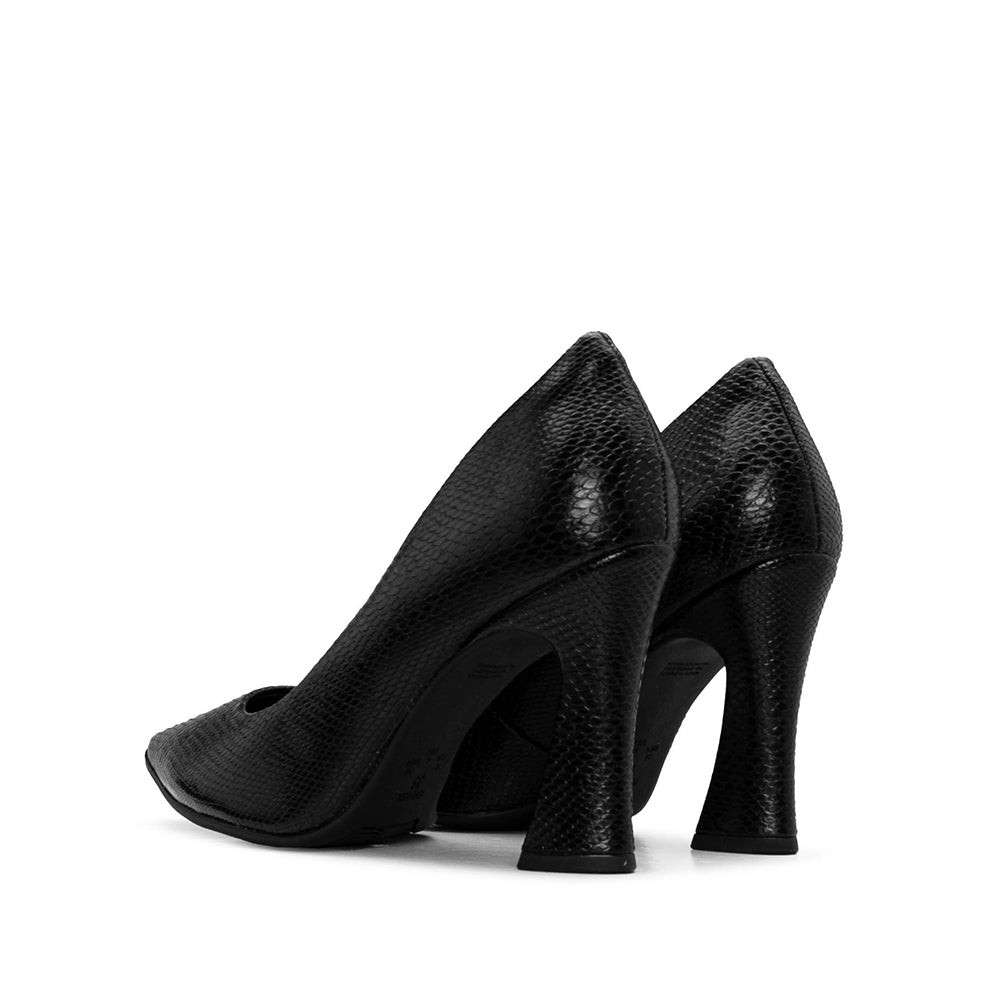 Sapato Salto Alto Mulher Animal Print Preto