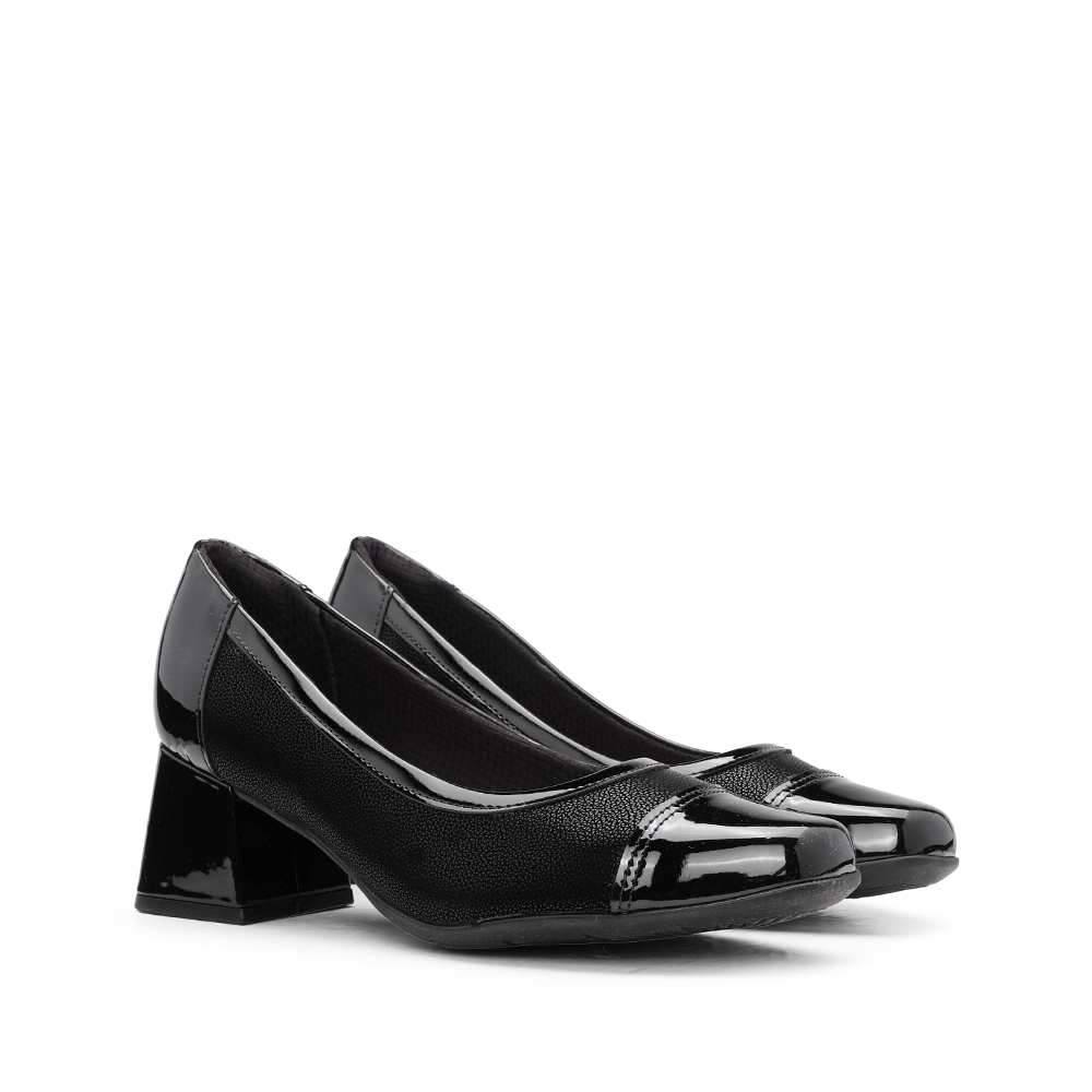 Sapato Salto Médio Mulher Gravado Preto