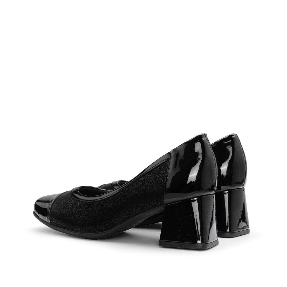 Sapato Salto Médio Mulher Gravado Preto