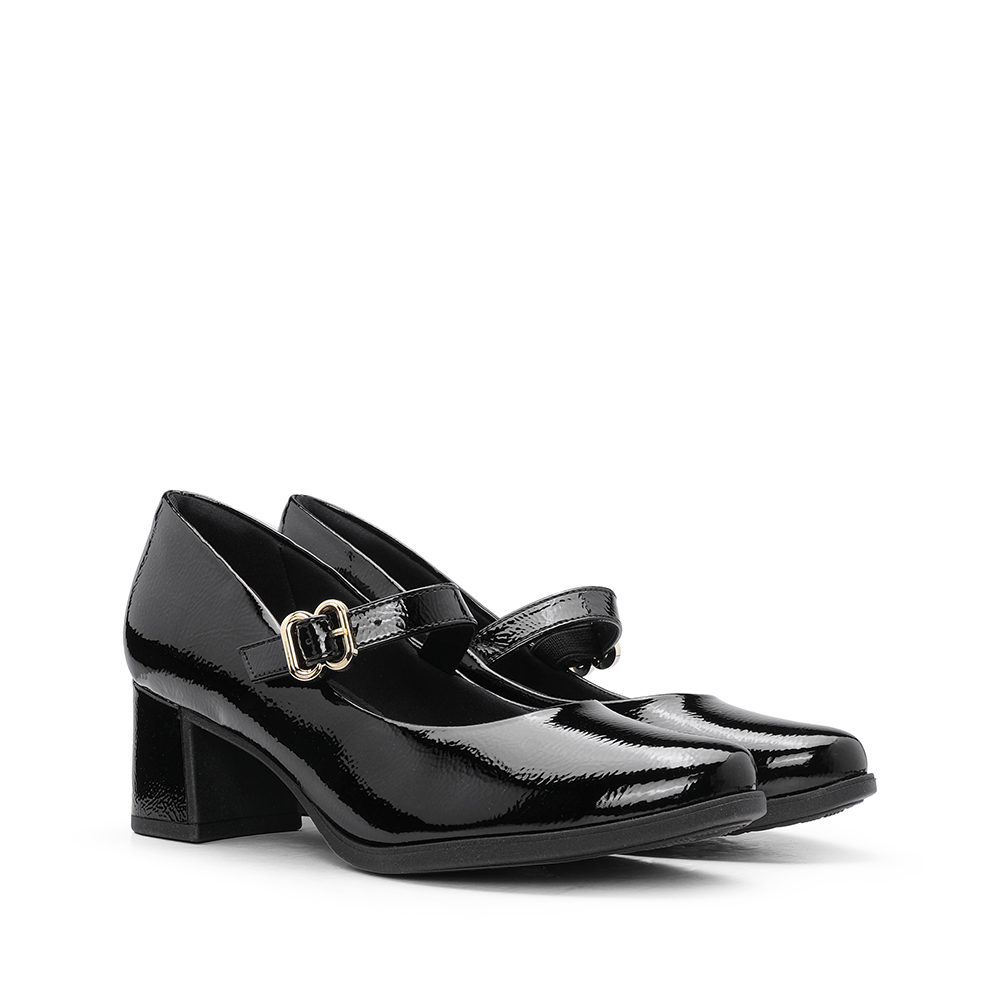 Sapato Mary Jane Mulher Verniz Preto