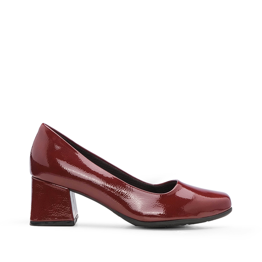 Sapato Salto Médio Mulher Verniz Bordeaux