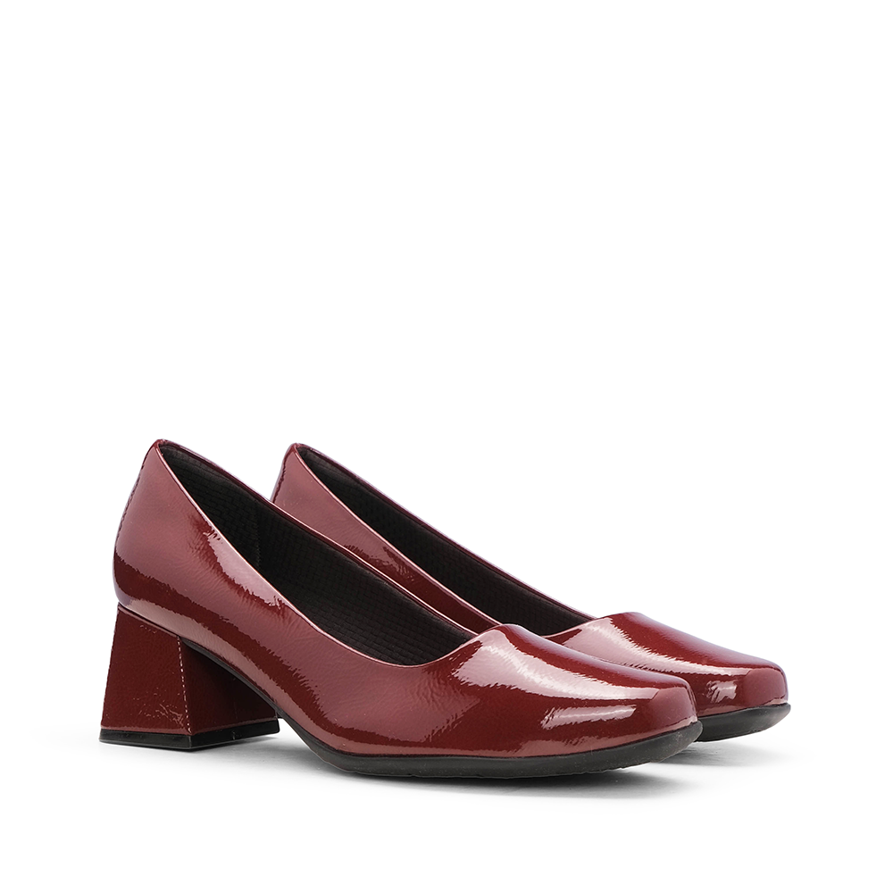 Sapato Salto Médio Mulher Verniz Bordeaux