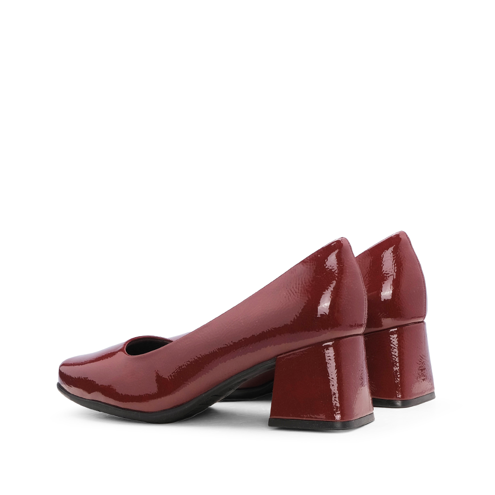 Sapato Salto Médio Mulher Verniz Bordeaux
