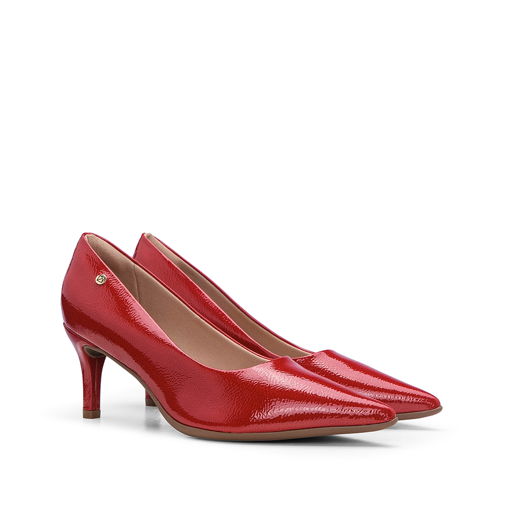Sapato Salto Médio Mulher Verniz Vermelho