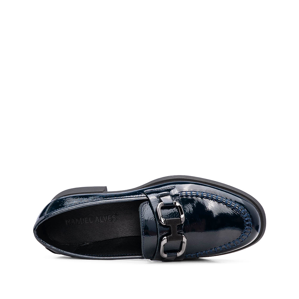 Sapato Mocassim Mulher Verniz Azul