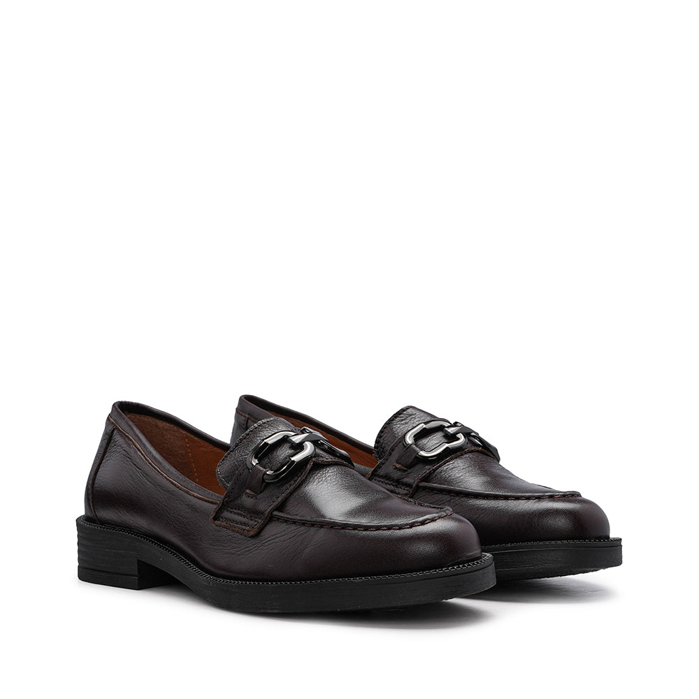 Sapato Mocassim Mulher Pele Castanho