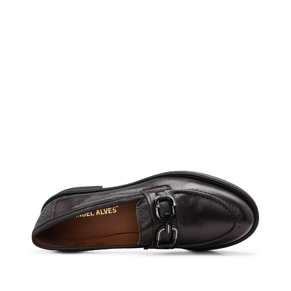 Sapato Mocassim Mulher Pele Castanho