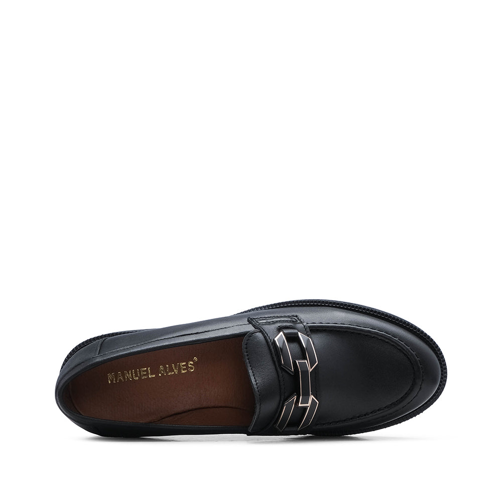 Sapato Mocassim Mulher Pele Preto