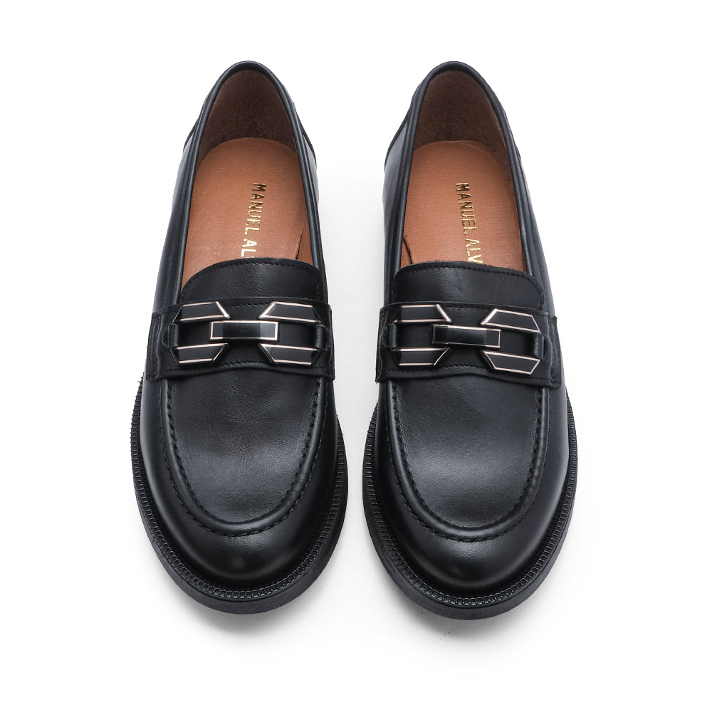Sapato Mocassim Mulher Pele Preto