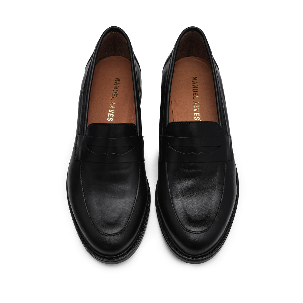 Sapato Mocassim Mulher Pele Preto
