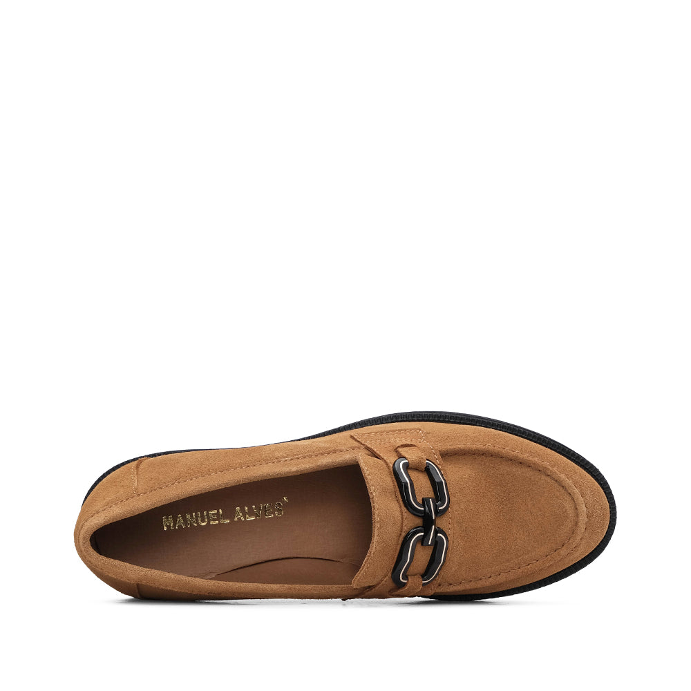 Sapato Mocassim Mulher Camurça Camel