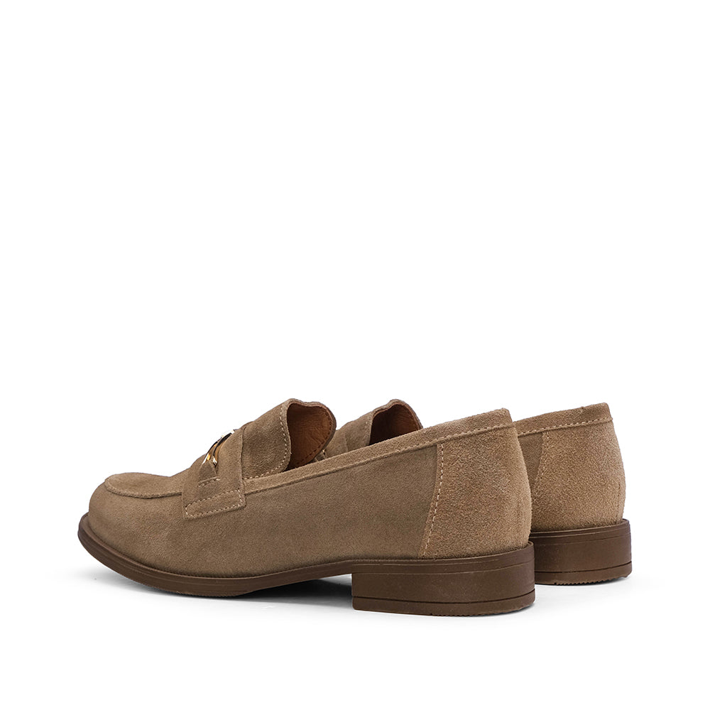 Sapato Mocassim Mulher Camurça Taupe