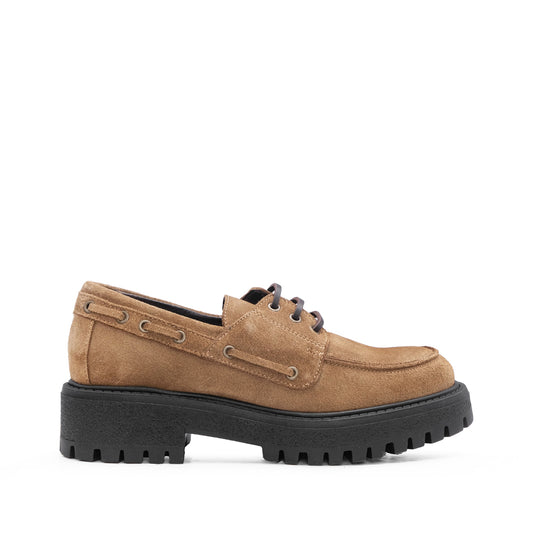 Sapato Mocassim Mulher Camurça Taupe