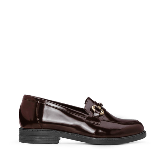 Sapato Mocassim Mulher Polido Castanho