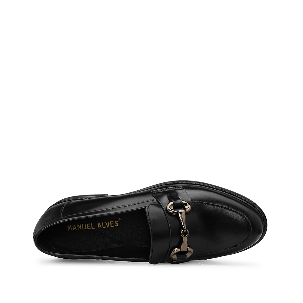 Sapato Mocassim Mulher Polido Preto