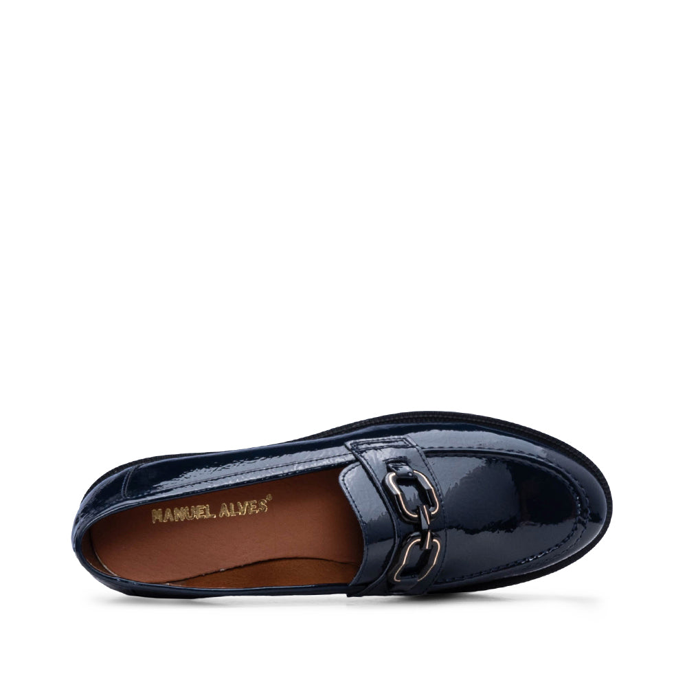 Sapato Mocassim Mulher Verniz Azul