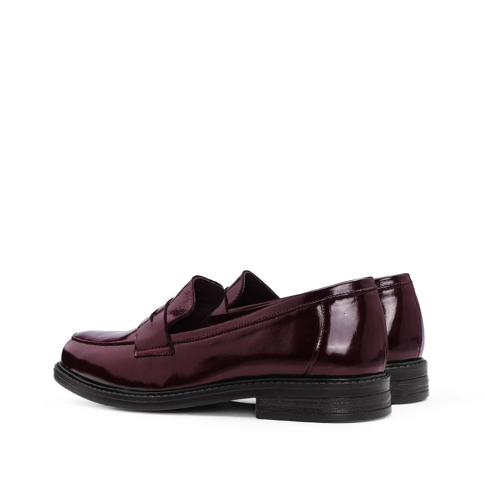 Sapato Mocassim Mulher Verniz Bordeaux