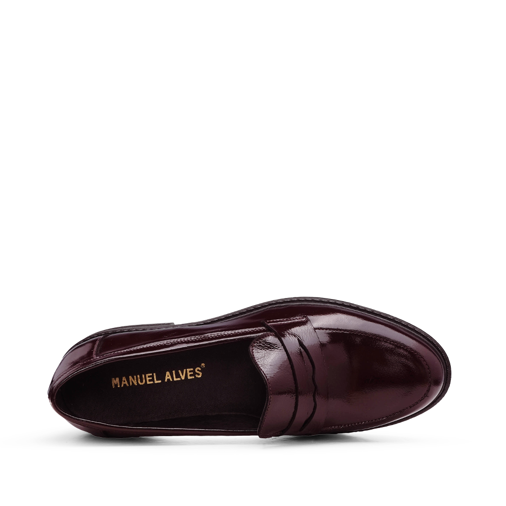 Sapato Mocassim Mulher Verniz Bordeaux