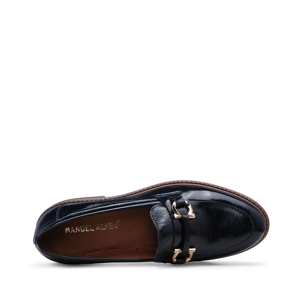 Sapato Mocassim Mulher Verniz Azul