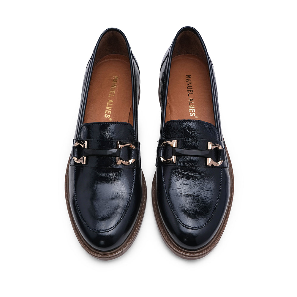 Sapato Mocassim Mulher Verniz Azul