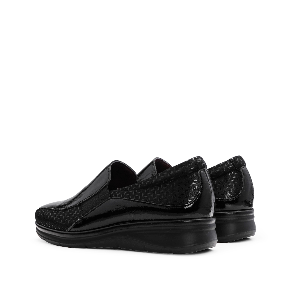 Sapato Conforto Mulher Verniz Preto