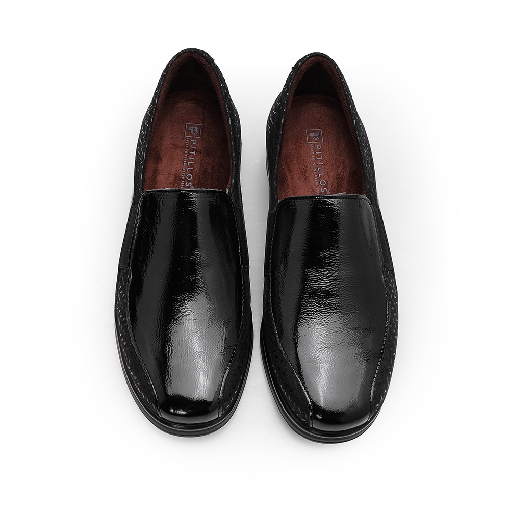 Sapato Conforto Mulher Verniz Preto