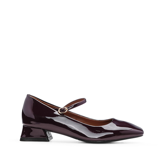 Sapato Mary Jane Mulher Bordeaux