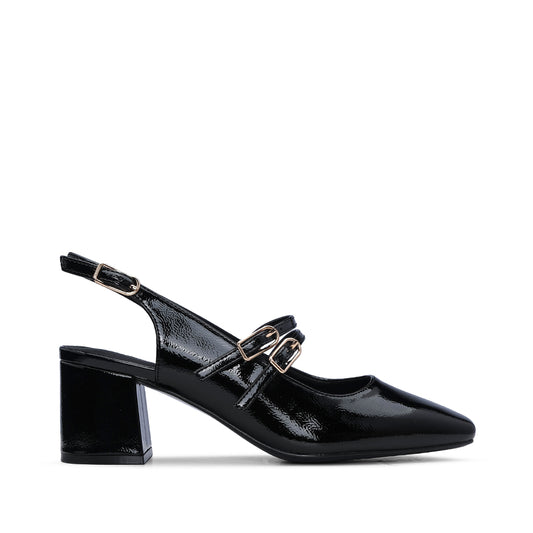 Sapato Slingback Mulher Verniz Preto