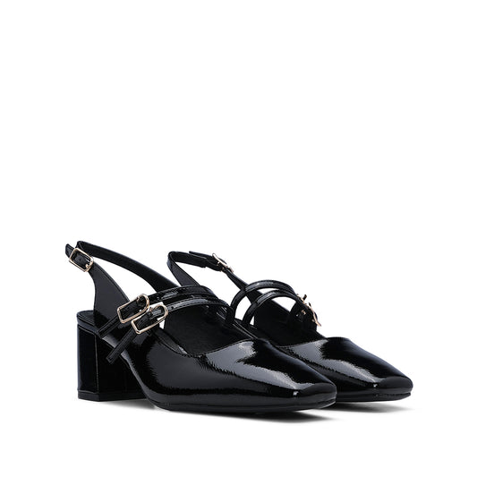 Sapato Slingback Mulher Verniz Preto