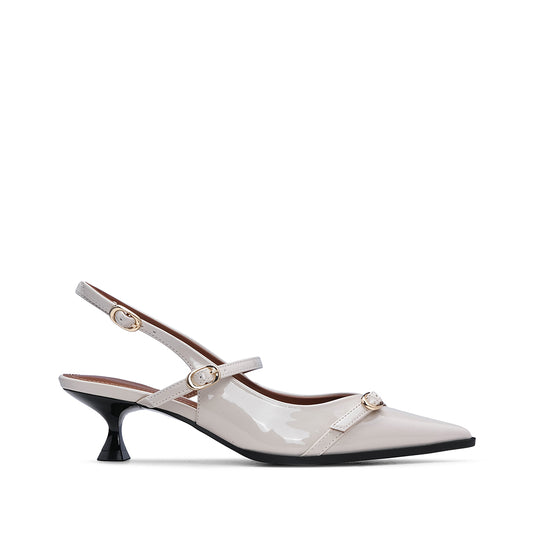 Sapato Slingback Mulher Verniz Nude