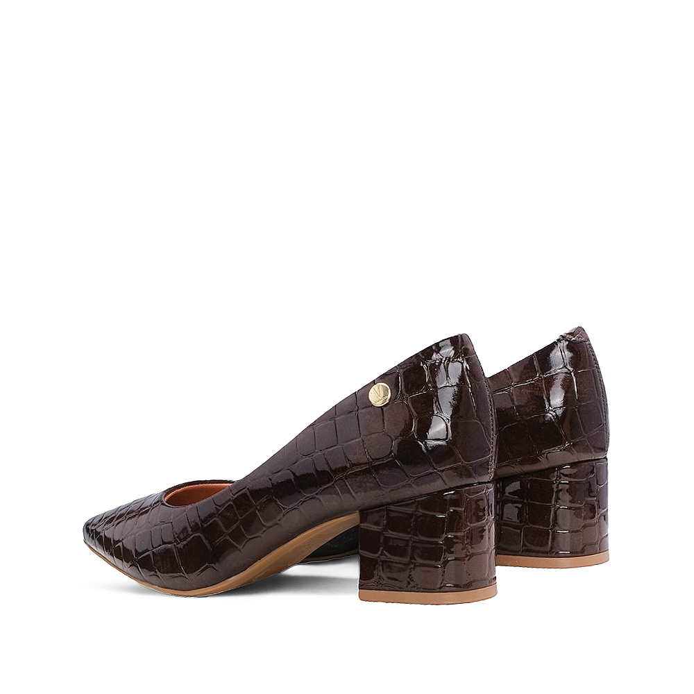 Sapato Salto Médio Mulher Animal Print Castanho