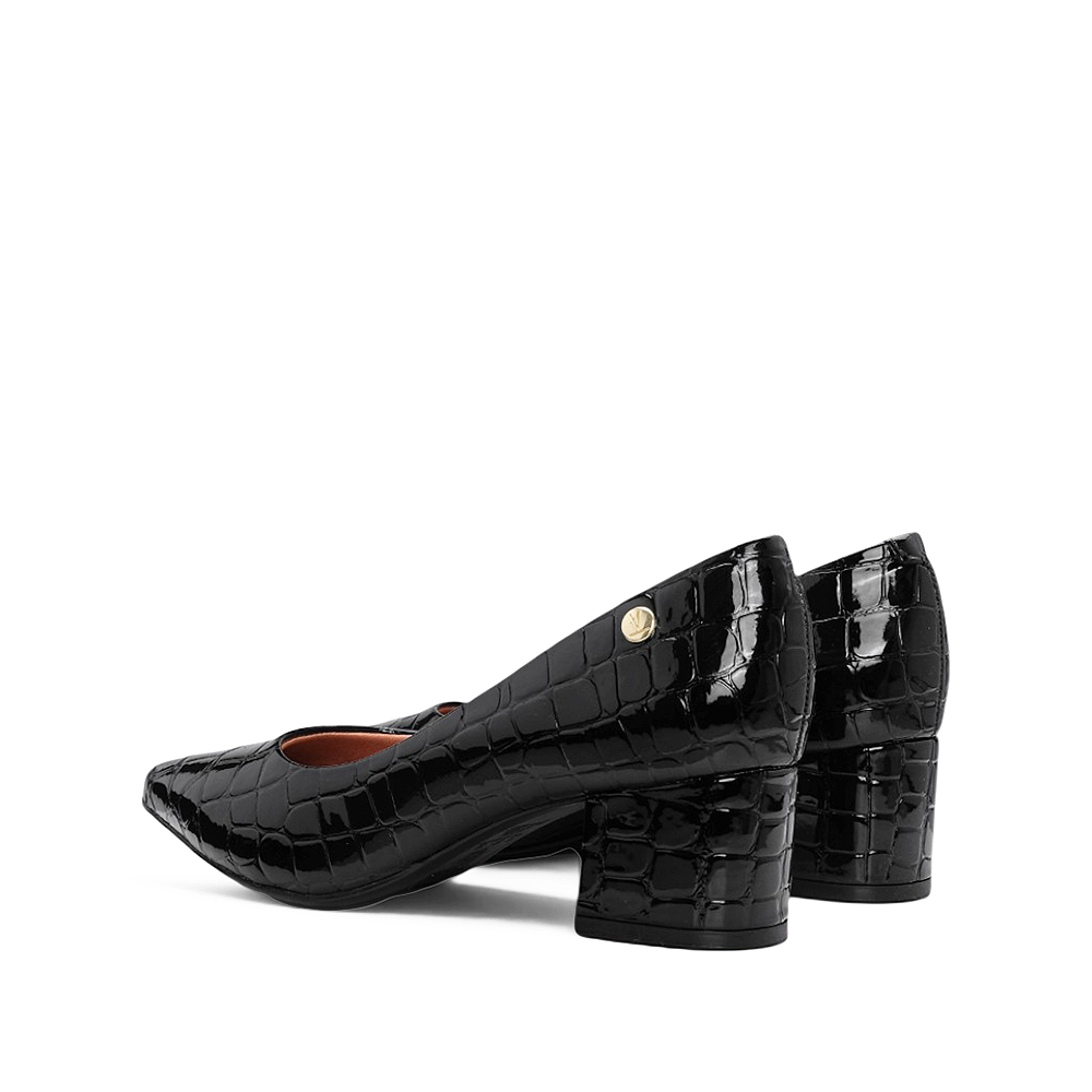 Sapato Salto Médio Mulher Animal Print Preto