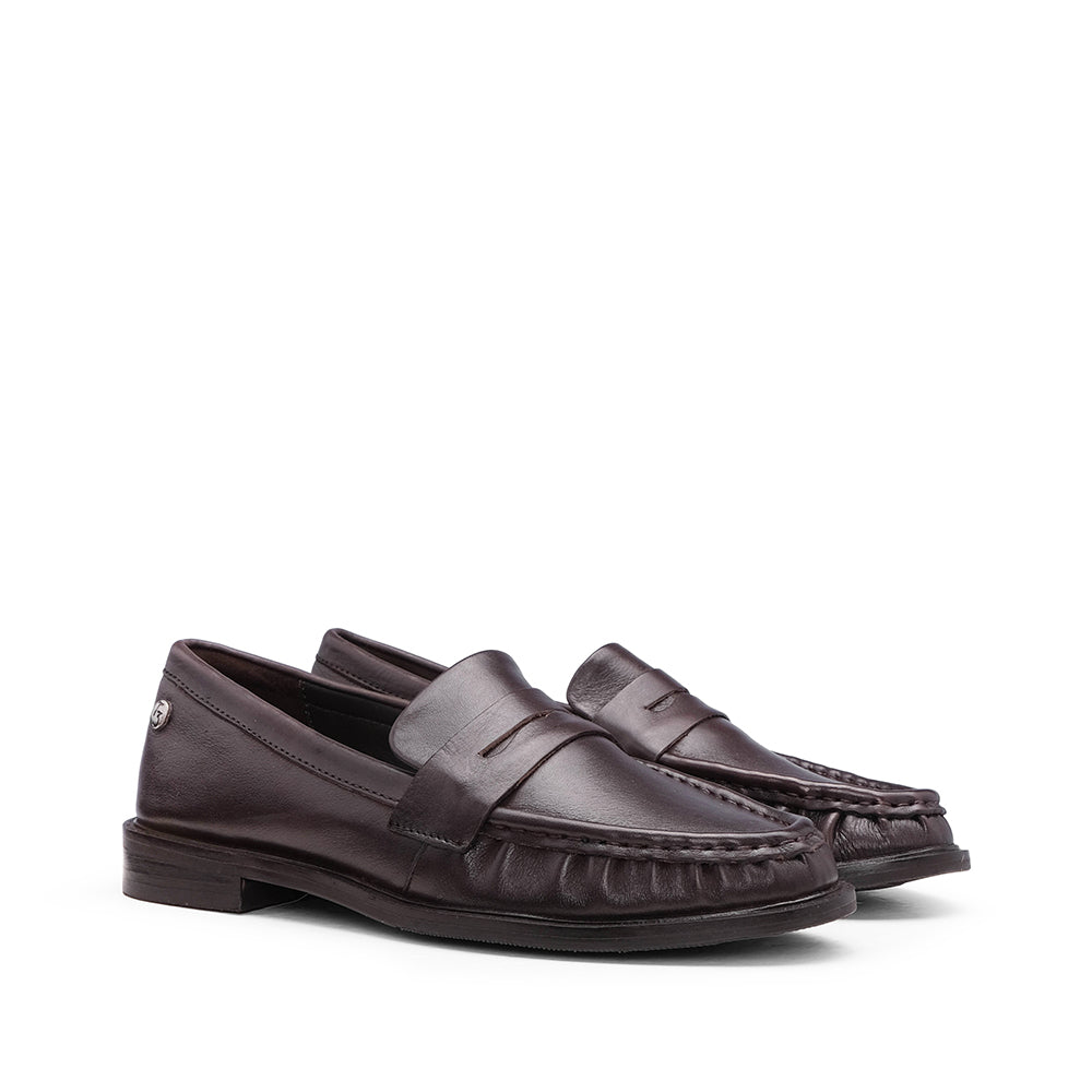 Sapato Mocassim Mulher Pele Castanho