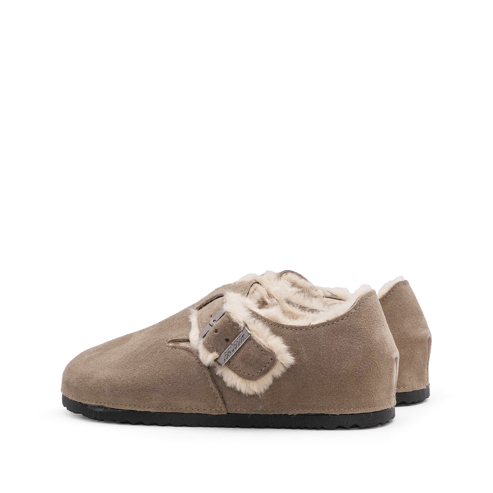 Sapato Salto Raso Mulher Camurça Taupe