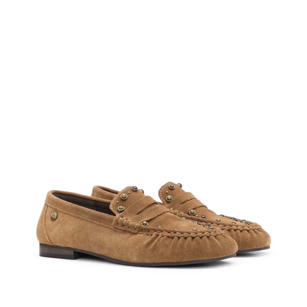 Sapato Mocassim Mulher Camurça Camel