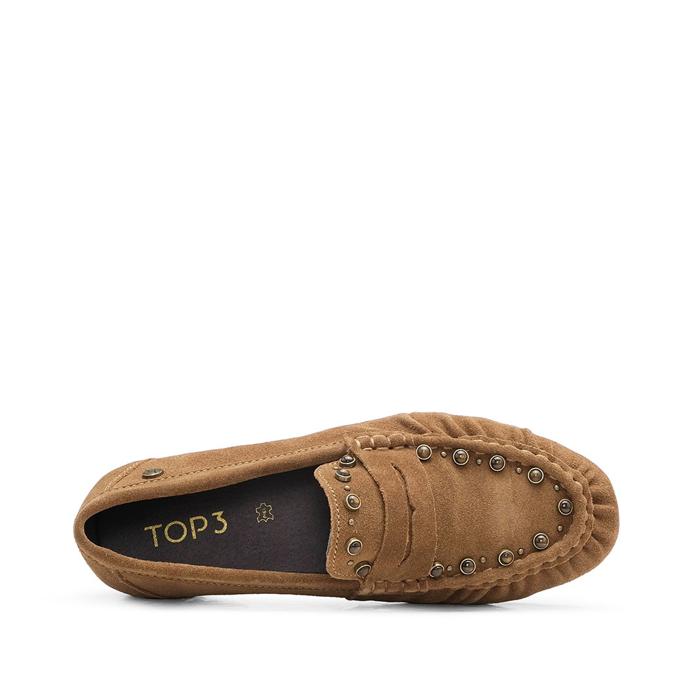 Sapato Mocassim Mulher Camurça Camel