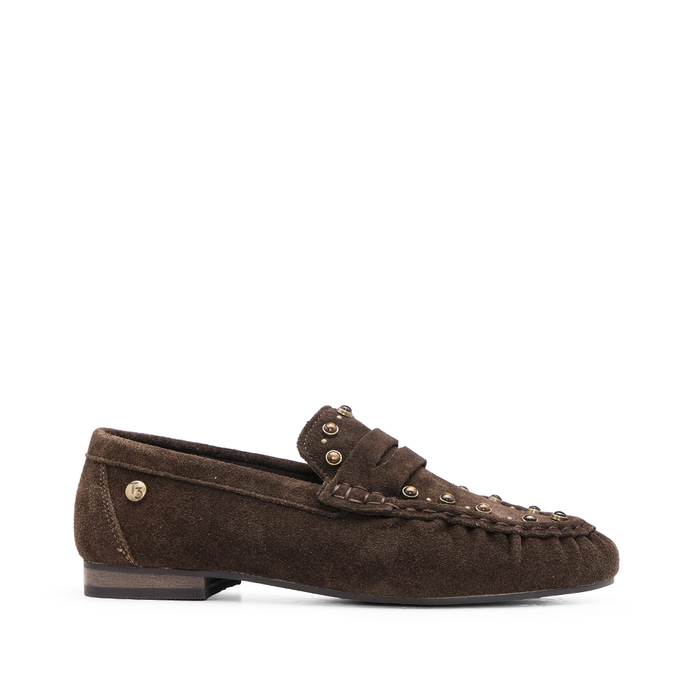 Sapato Mocassim Mulher Camurça Castanho