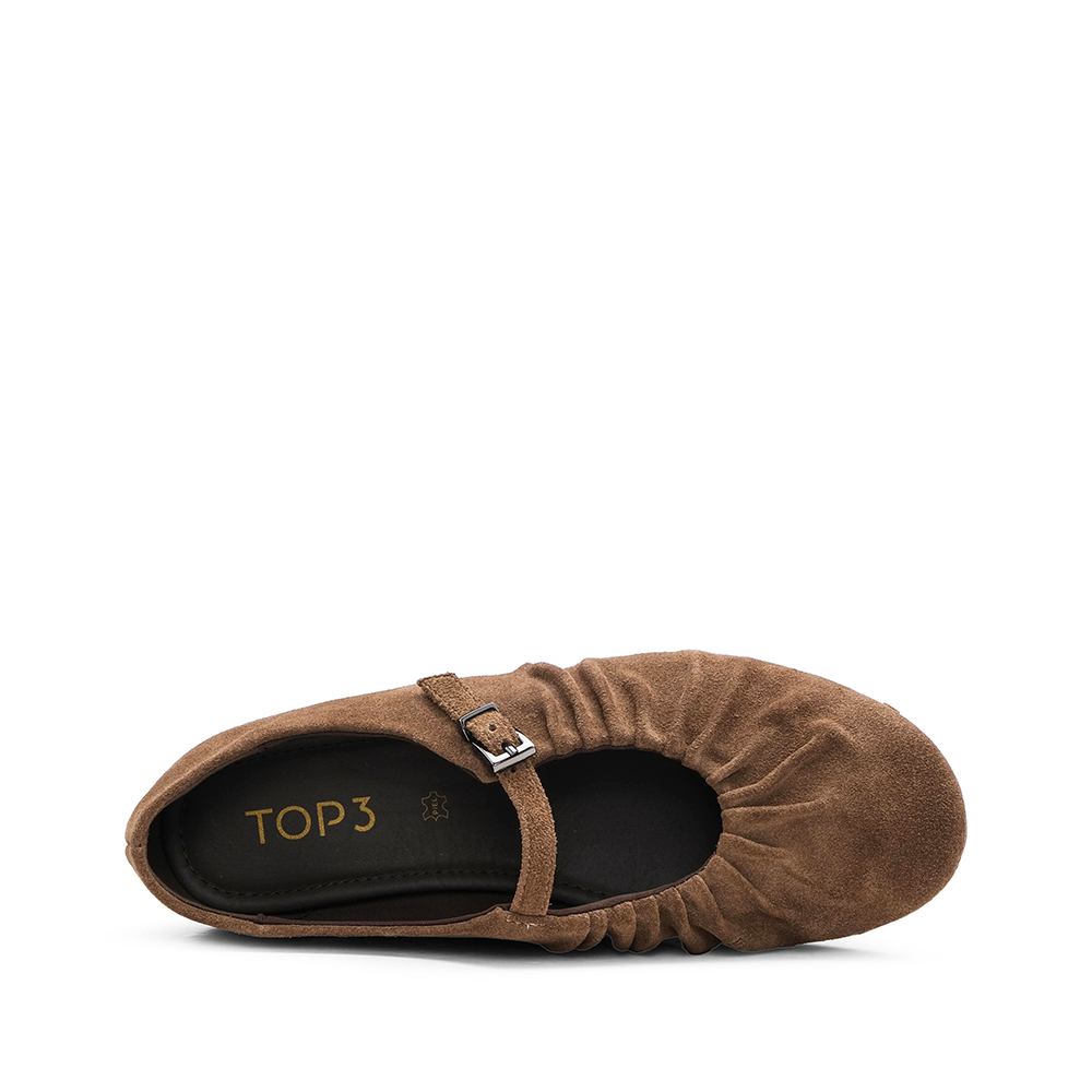 Sapato Sabrinas Mulher Camurça Camel