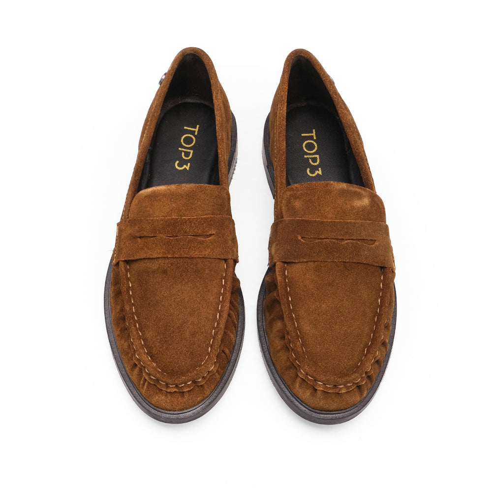 Sapato Mocassim Mulher Camurça Camel