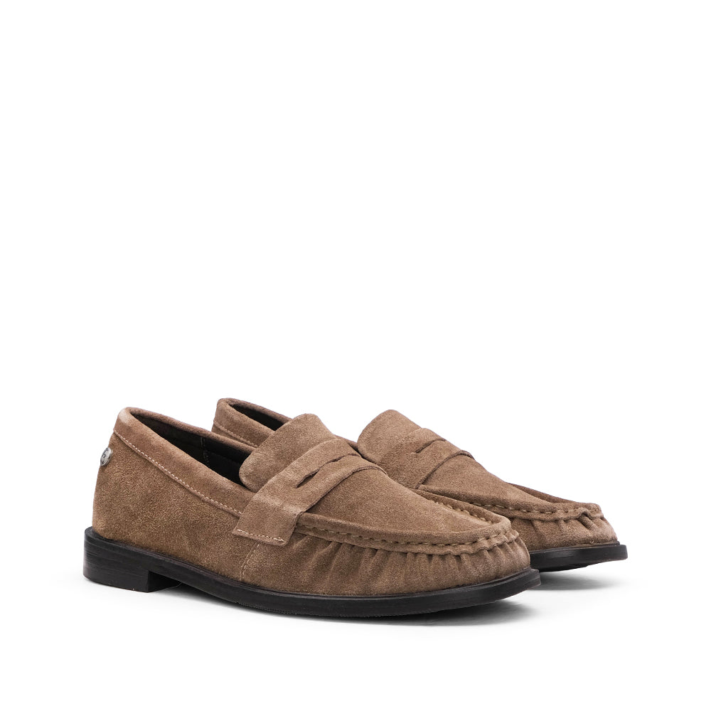 Sapato Mocassim Mulher Camurça Taupe