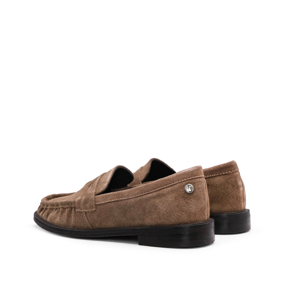 Sapato Mocassim Mulher Camurça Taupe