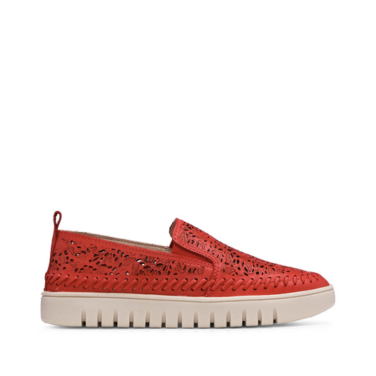 Sapato Salto Raso Mulher Pele Vermelho