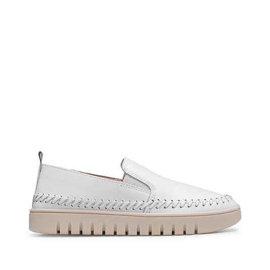 Sapato Salto Raso Mulher Pele Branco